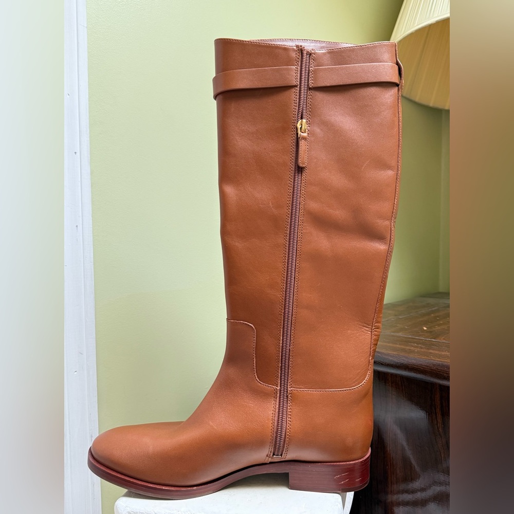 TORY BURCH Everly strap riding boots Sierra size 10